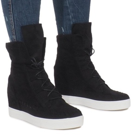 Zapatillas con cuña indias de ante negras negro