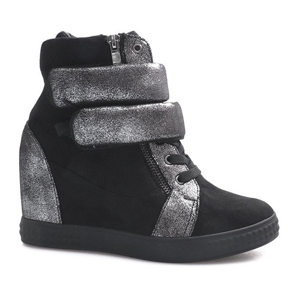 Zapatillas de ante negras con velcro de Amelia negro