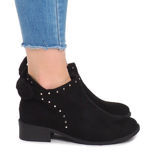 Botas de ante con cremallera LL230 Negro