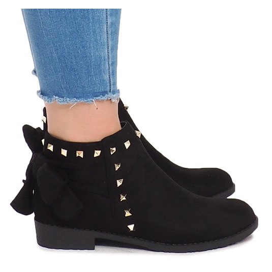 Botas de ante con cremallera LL-168 Negro