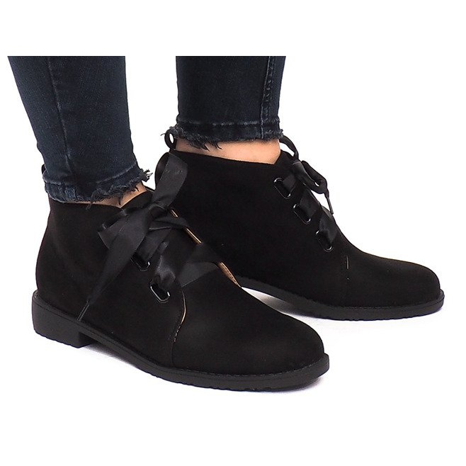 Botines Ante Lazos 100-815 Negro