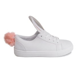 Zapatillas blancas con orejas de conejo blanco Zapatillas blancas con orejas de conejo blanco
