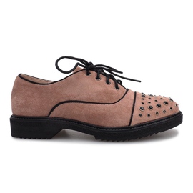 Zapatos brogue rosas con tachuelas Raymonde