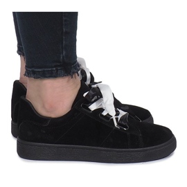 Zapatillas negras con lazos Sabine negro