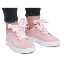 Zapatillas rosas con lazos Sabine rosado
