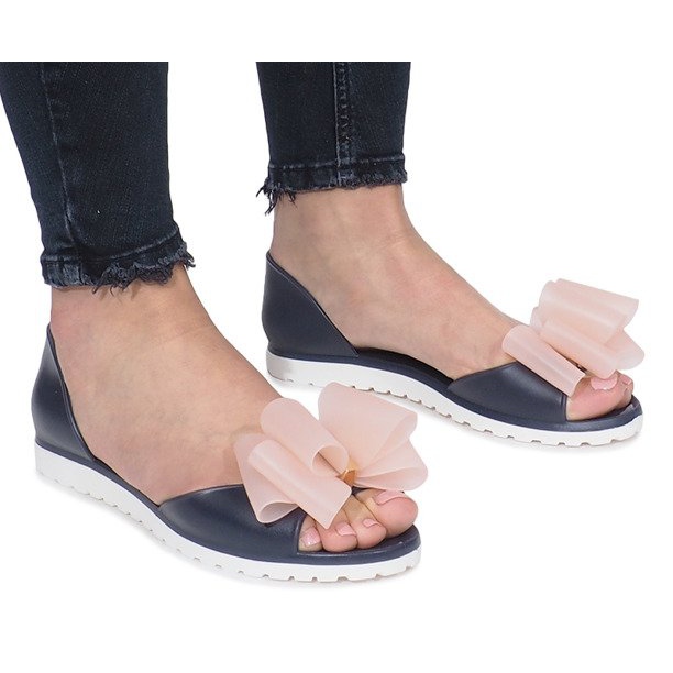 Meliski Flower City sandalias azul marino rosado