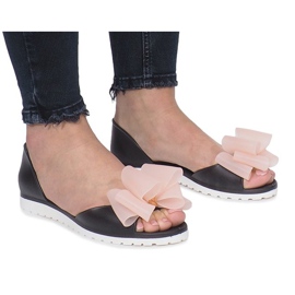 Sandalias negras Meliski Flower City negro