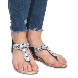 Sandalias planas negras con diamantes Larissa negro