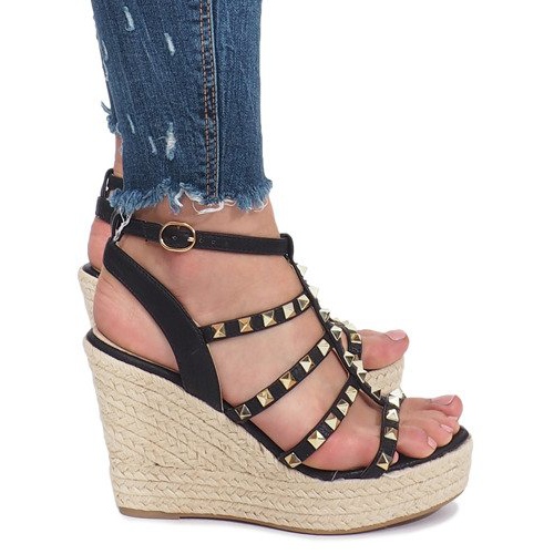 Sandalias con cuña negras de Mood alpargatas negro Sandalias con cuña negras de Mood alpargatas negro