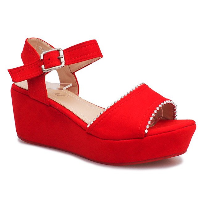 Sandalias de cuña Laguna rojas rojo