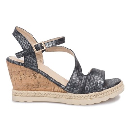 Sandalias con cuña negras de Suede negro