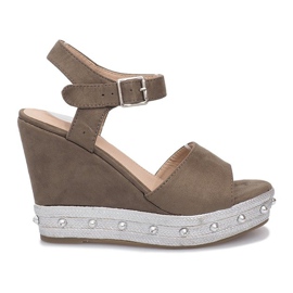 Sandalias de cuña Travel verde multicolor
