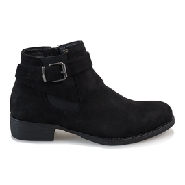 Bota tacón ante negra Y-002 negro