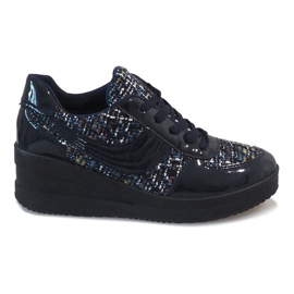 Zapatillas azul marino en la cuña BKA-113