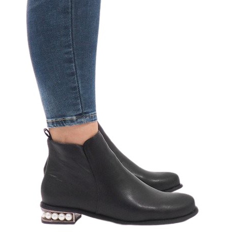 LEI-189 botas negras con perlas negro LEI-189 botas negras con perlas negro