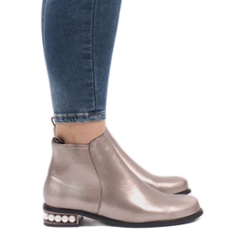 LEI-189 botas plateadas con perlas gris LEI-189 botas plateadas con perlas gris