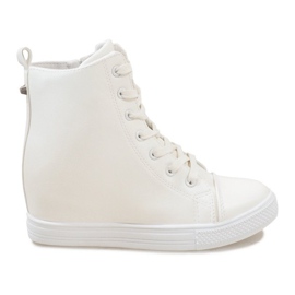 Zapatillas blancas en la cuña DD476-2 blanco