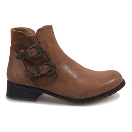 Botines camel con hebillas 2993 marrón