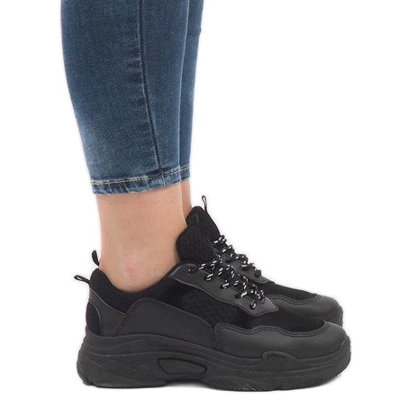 Zapatos deportivos negros de moda 1801