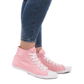 Zapatillas altas de tela rosa 7-1017