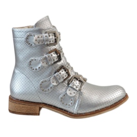 Botas plateadas con hebillas CLS-57 gris