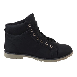 Botas negras con cordones BK-77 negro