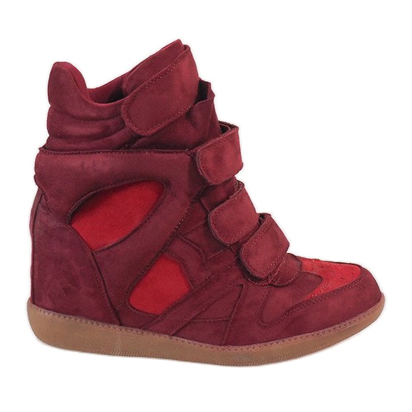 Zapatillas de cuña burdeos H6601-45 rojo