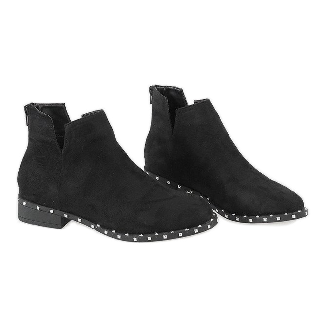 Botas de ante negro con tachuelas 3283-1