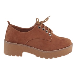 Tacones bajos camel LL183 marrón