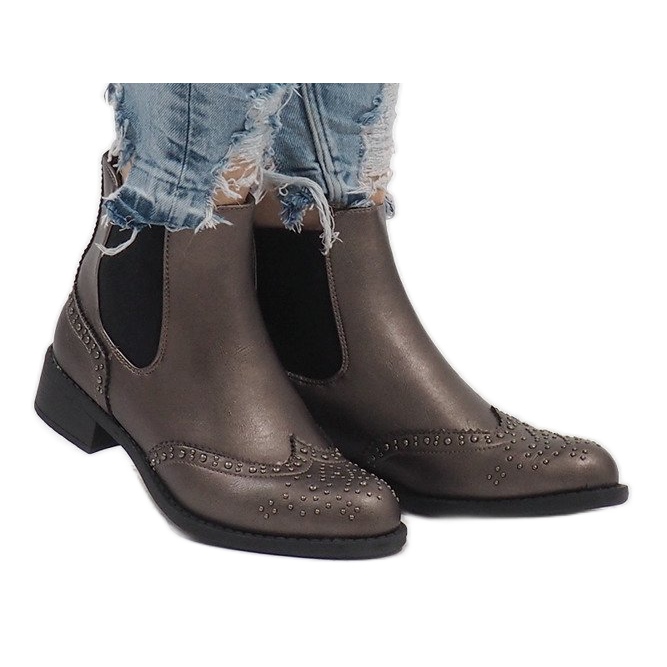 Botas grises con tachuelas K86 Jodhpur boots Botas grises con tachuelas K86 Jodhpur boots