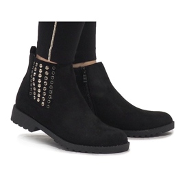 Queen Vivi Botas Jodhpur de ante negro 108-107