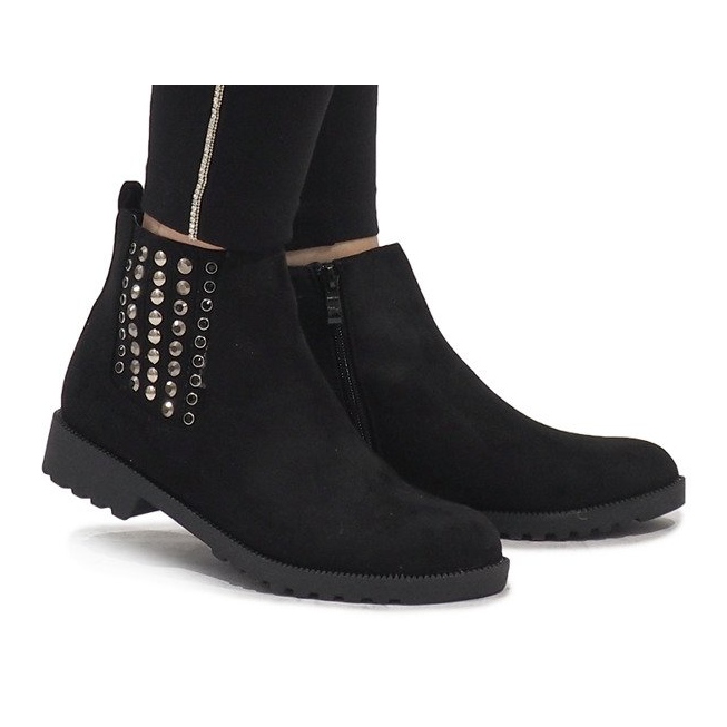 Queen Vivi Botas Jodhpur de ante negro 108-107
