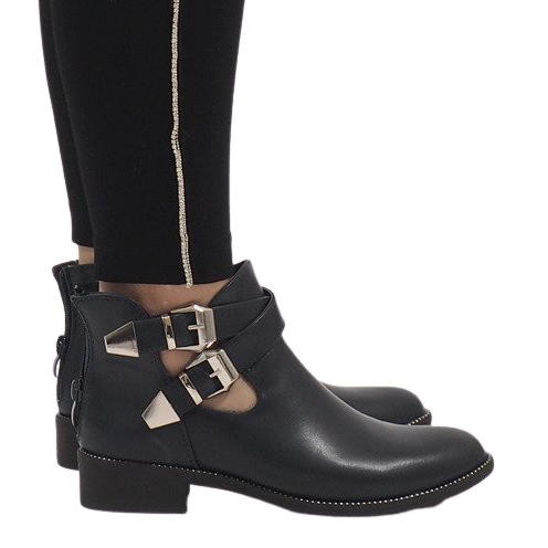 Ideal Shoes Botas abiertas azul marino Y8157