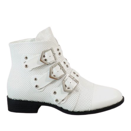 Botas blancas con hebillas 17018-94A blanco Botas blancas con hebillas 17018-94A blanco