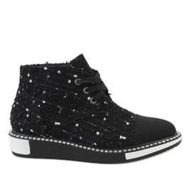 Botas negras con cordones TS1811 negro