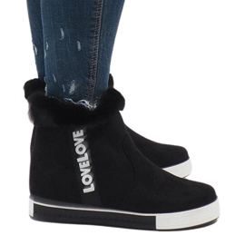 Botas negras de ante con forro de piel NB252P-1 negro