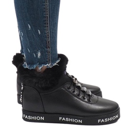 Botas negras con forro de piel GF-ZM106 negro