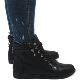 Botas negras con cordones R44L-2 negro