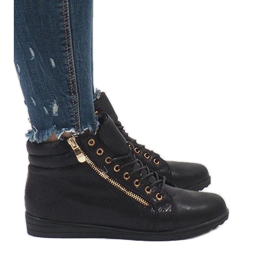 Botas negras con cordones R43L-1 negro