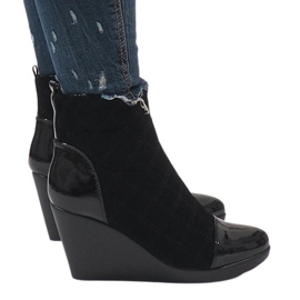 Botas Elegantes Con Cuña 1455 Negro