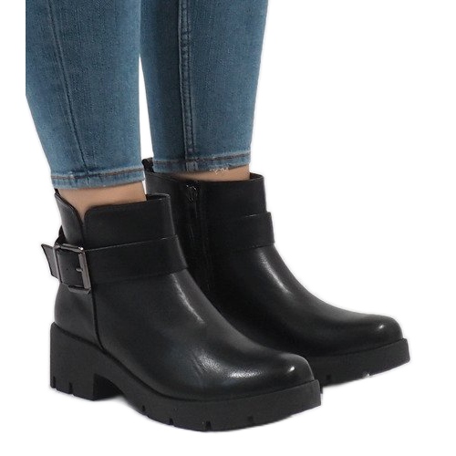 Botas de tacón de mujer negras 7618-PA negro