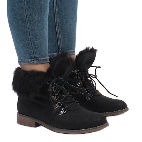Botas de piel negras con aislamiento B9816-KB negro