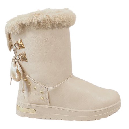 Botas de nieve beige para mujer AN-107 Botas de nieve beige para mujer AN-107