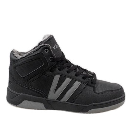 Zapatillas altas negras con pelo M667-2 negro