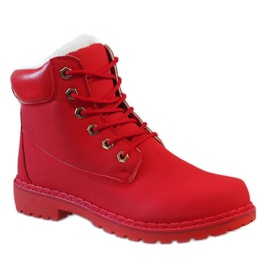 Botas negras aisladas B1819-6 rojo