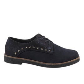 Zapatos negros con cordones y tachuelas LX155
