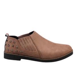 Zapatos sin cordones rosas con tachuelas LX157