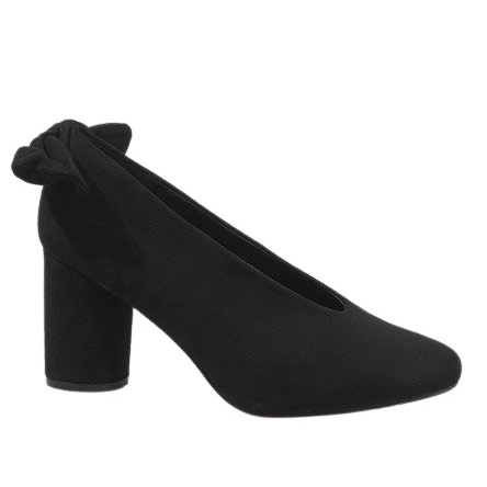Zapatos de tacón de ante negro en el poste LL-93P Schwarz