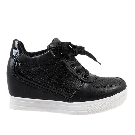 Zapatillas negras con cremallera MY560 dorada negro