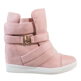 Zapatilla de cuña rosa H6507